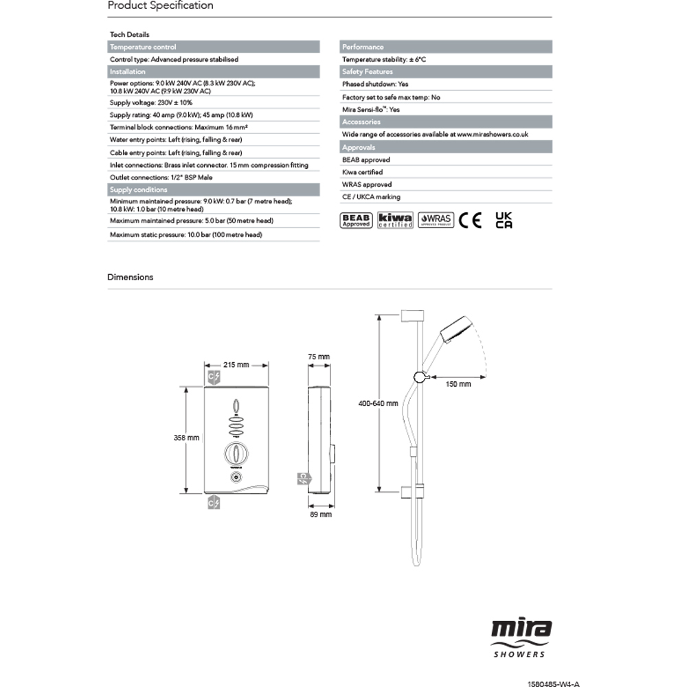 Mira Sport Max Electric Shower 10.8kW Image 4