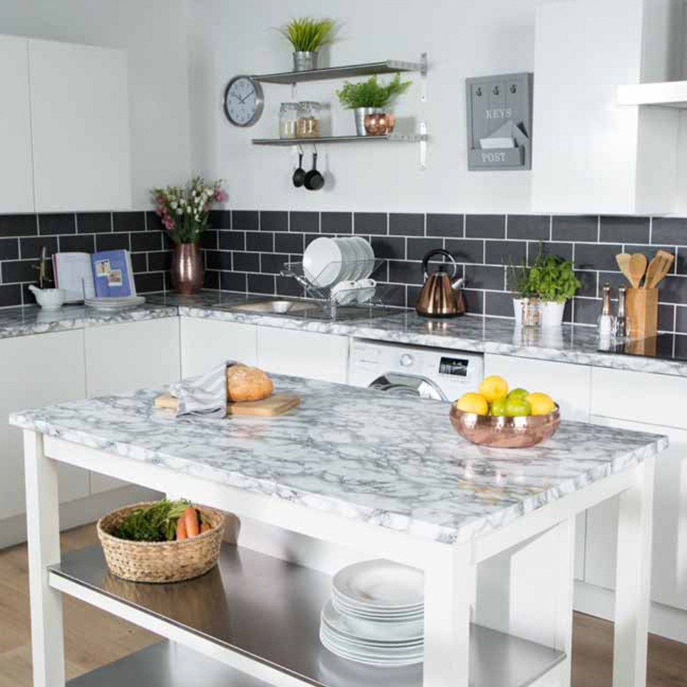 d-c-fix Marmi White Sticky Back Plastic Vinyl Wrap Film 67.5cm x 2m Image 8