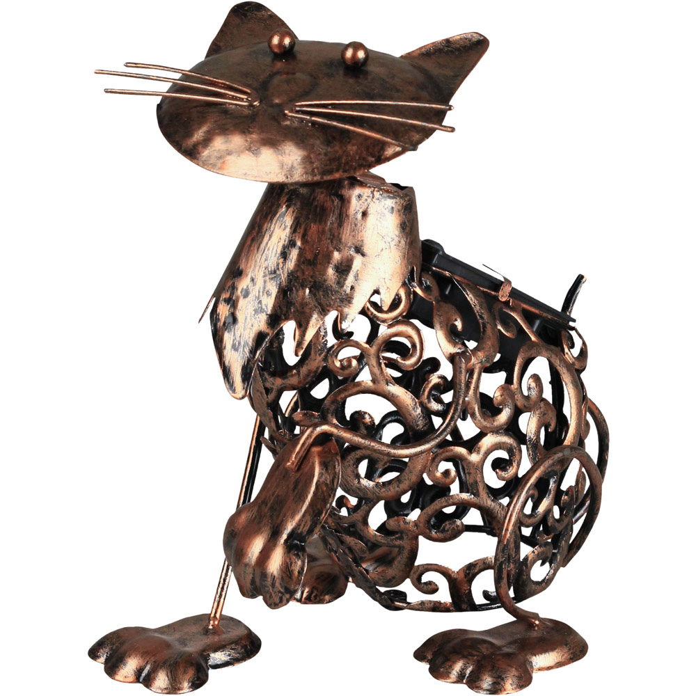 Luxform Solar Powered Metal Cat Led Light Image 1