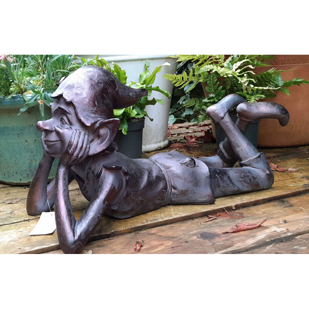 Inspirational Gifting Pixie Laying Polystone Resin Garden Ornament Image 4