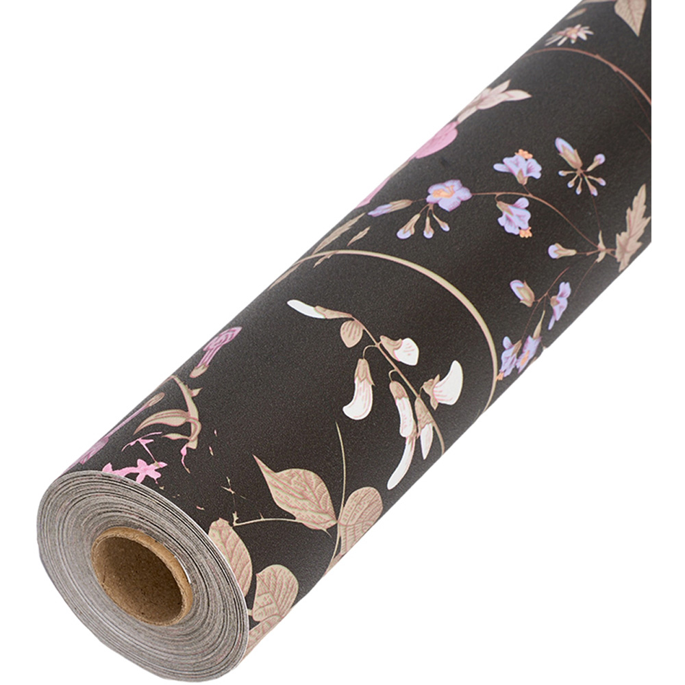 Living and Home Floral Pattern Black and Multicolour Peel and Stick Wallpaper Image 4