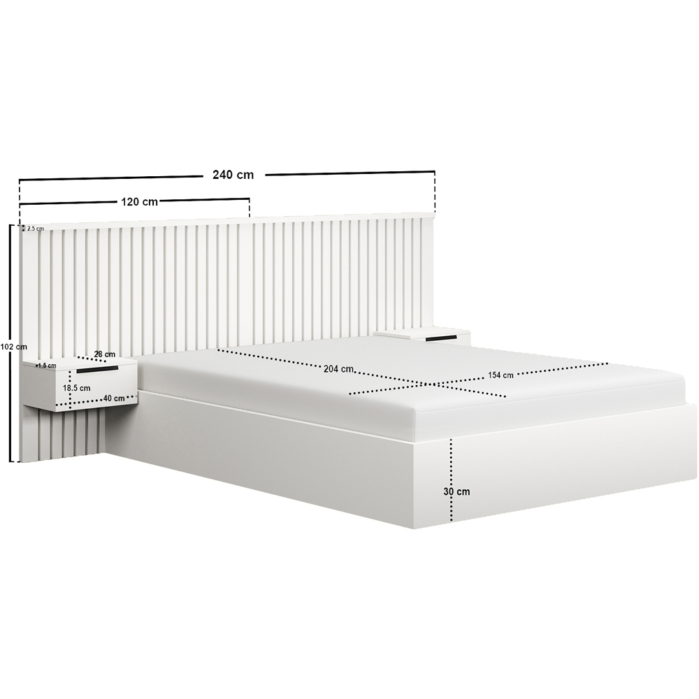 Solace+Co Taylor King Size White Hotel Ottoman Bed with Side Table Image 6