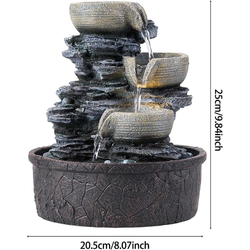 Living and Home Multi Tier LED Light Water Fountain Image 8