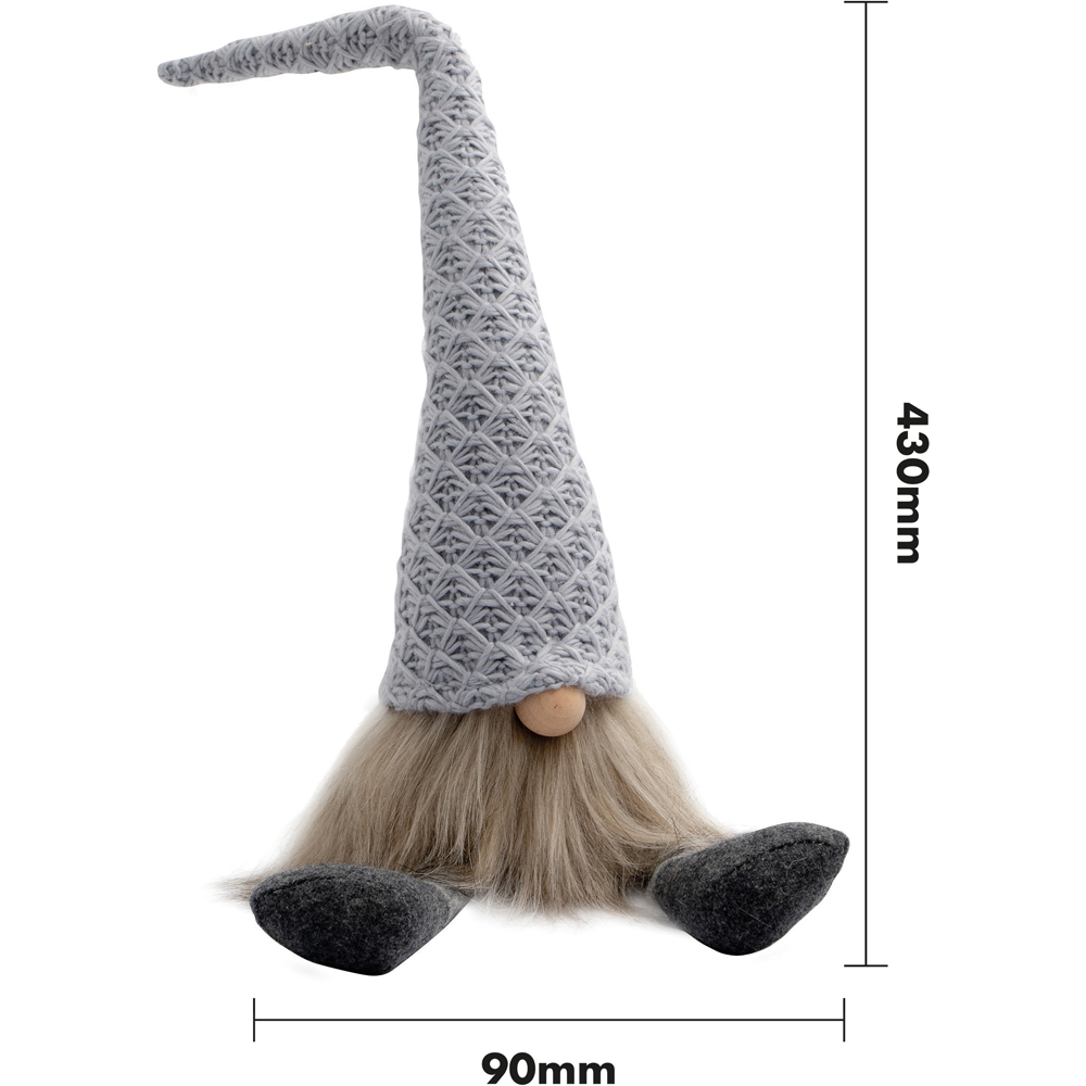 St Helens Grey Hat Fabric Santa Gonk Christmas Decoration Image 9