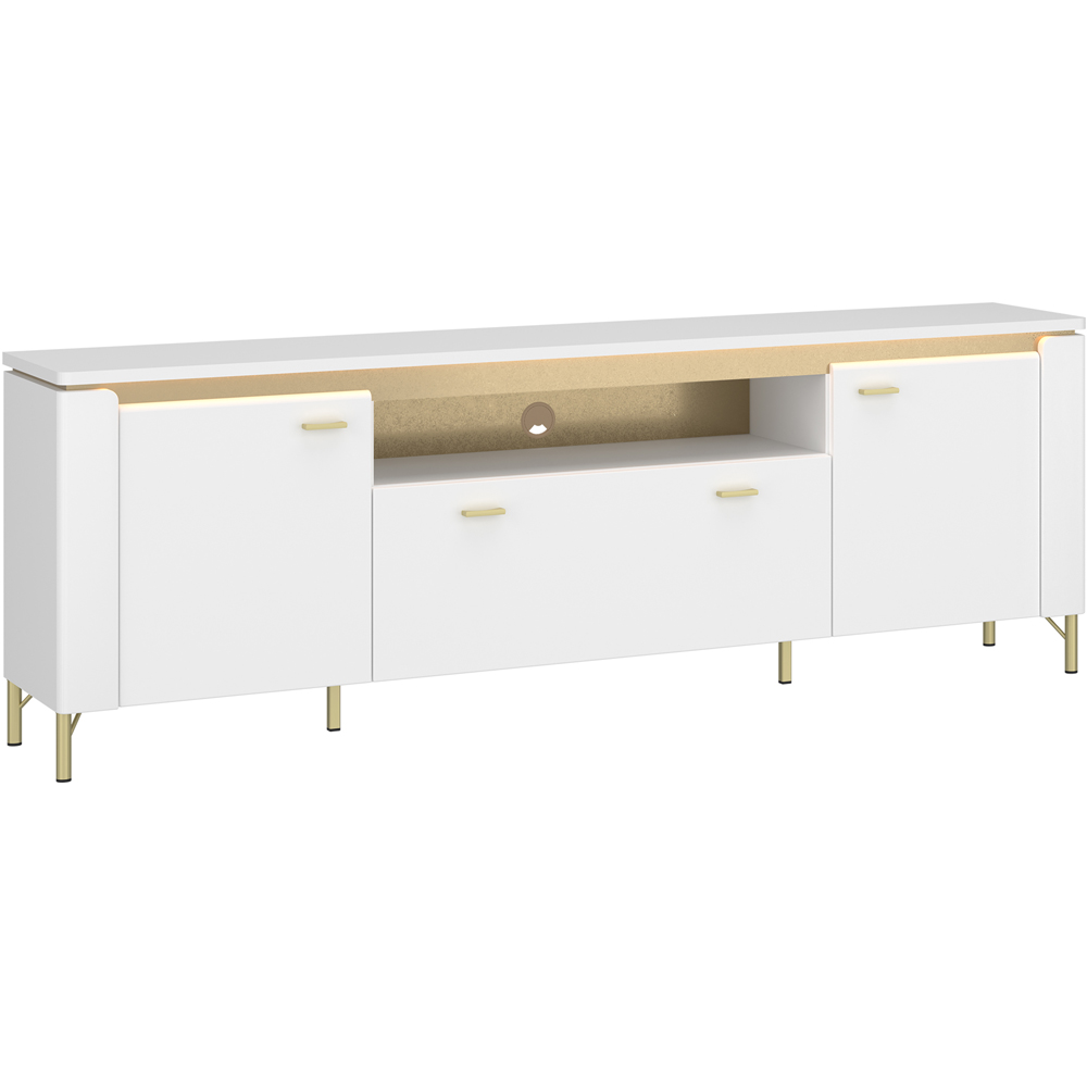 Furniture To Go Lazio 2 Door Single Drawer Alpine White TV Cabinet Image 2