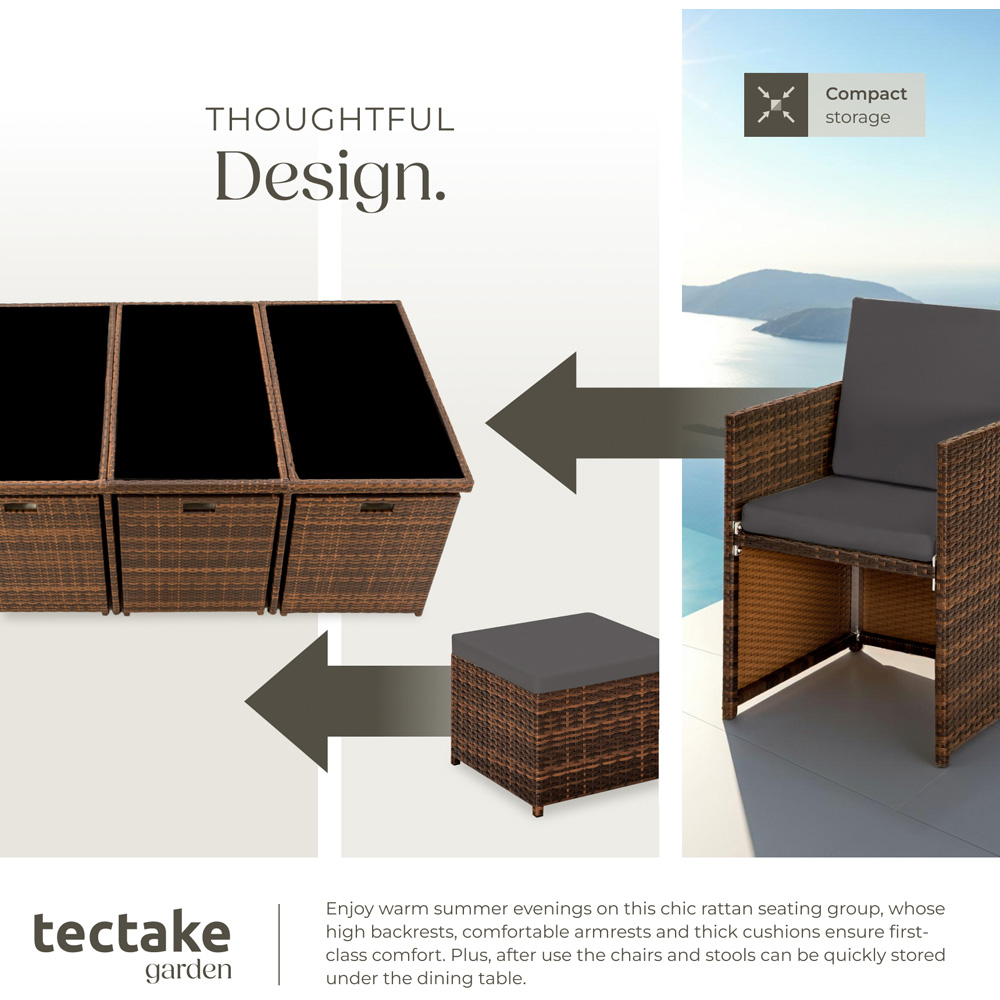 tectake New York 10 Seater Black and Brown Dining Table Image 5