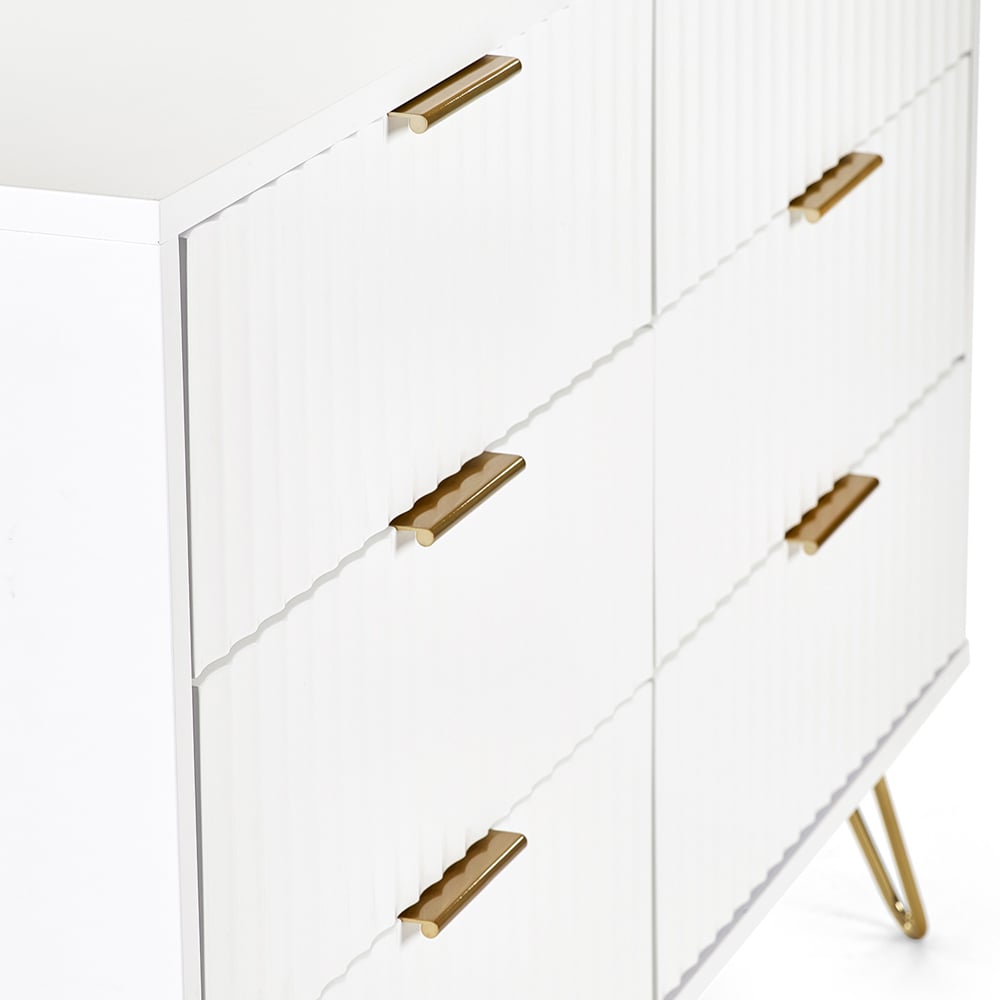 Julian Bowen Murano 6 Drawer Matt White Chest of Drawers Image 6
