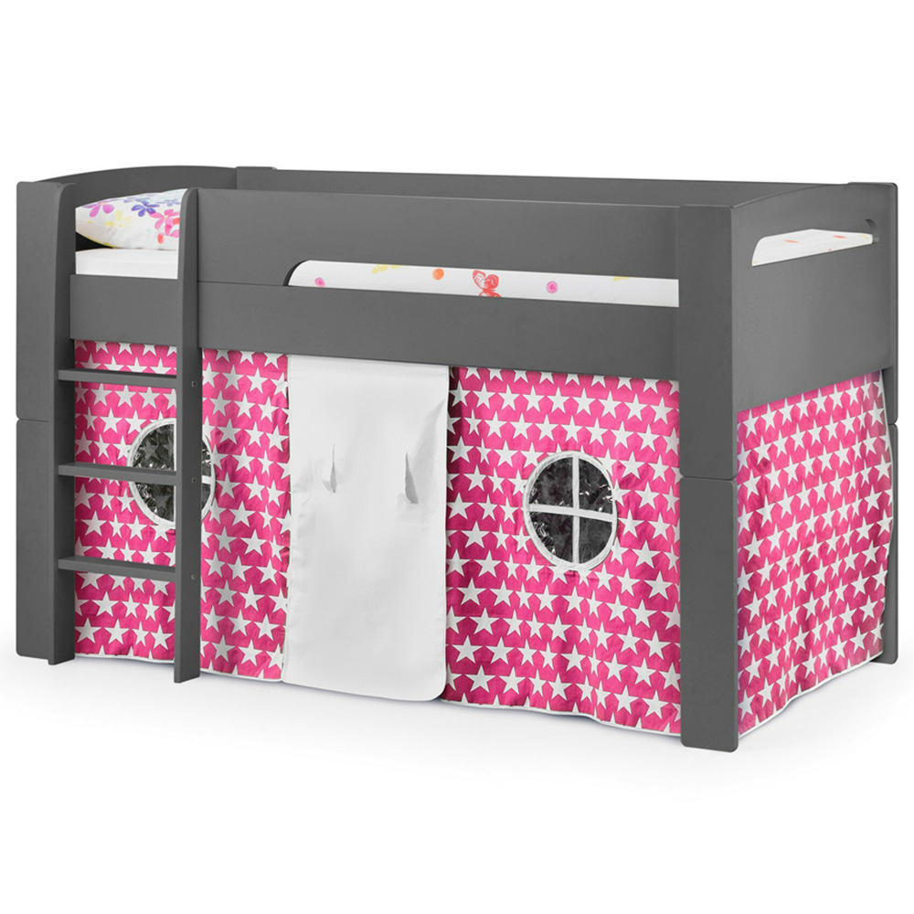 Julian Bowen Pluto Anthracite Mid Sleeper with Pink Star Tent Image 2