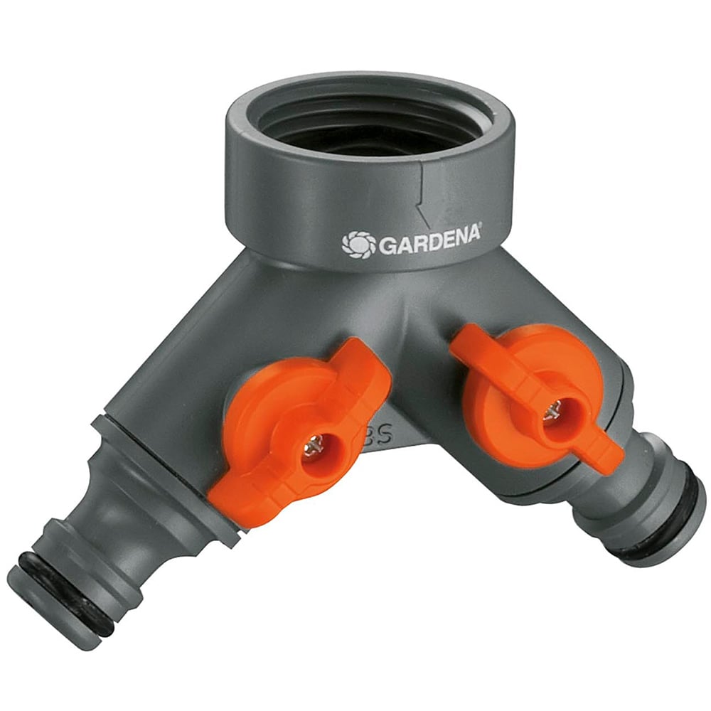 Gardena Grey Twin Garden Tap Connector Image 1