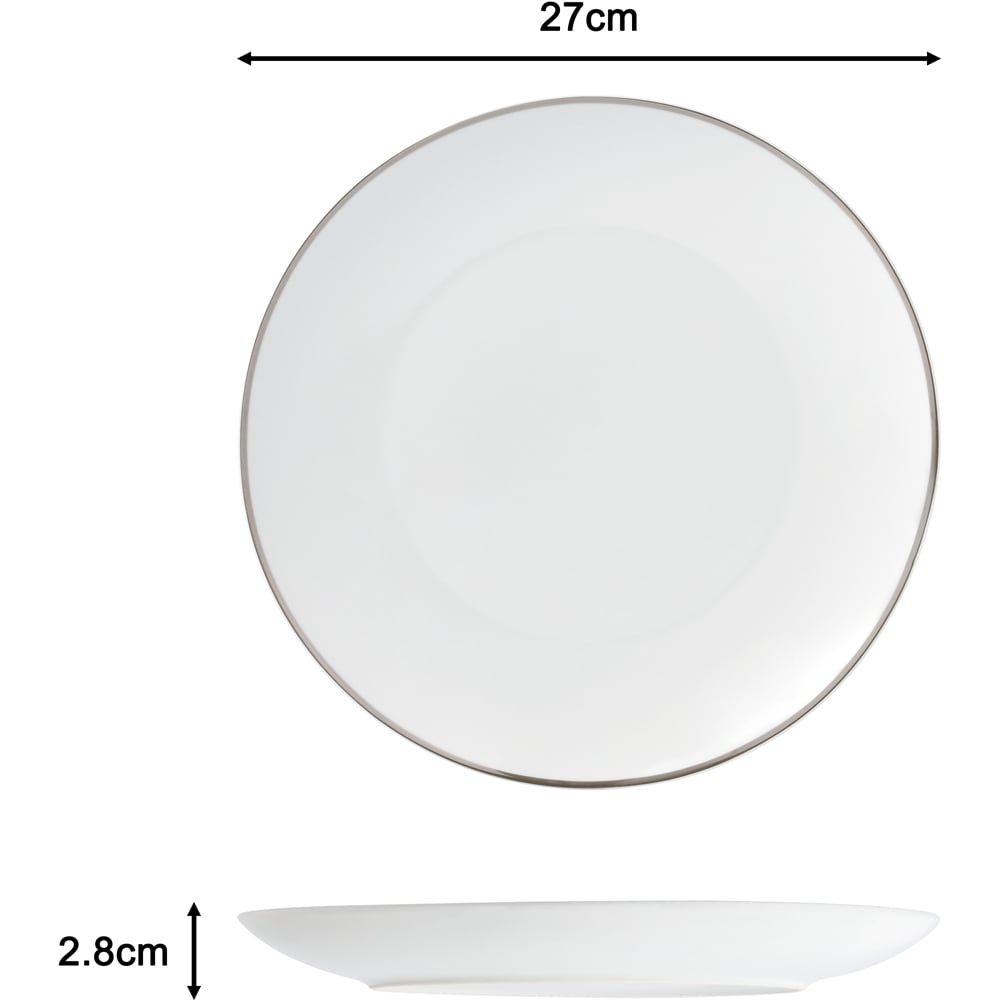 Waterside Platinum Band Porcelain 30 Piece Dinner Set Image 6