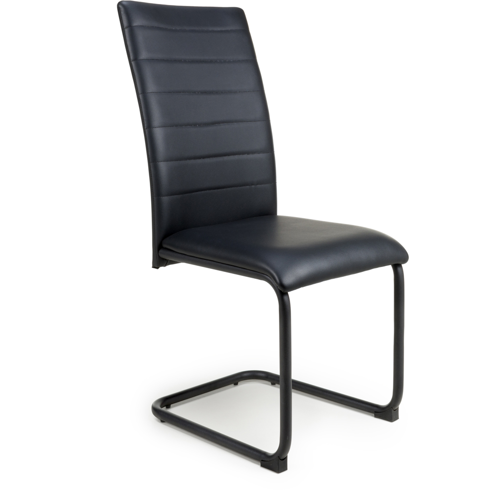 Carlisle Set of 4 Black Leather Effect Dining Chair Image 2