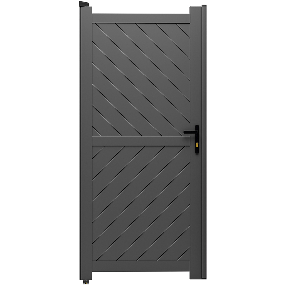 Readymade Gates Anthracite Grey Aluminium Diagonal Infill Pedestrian Gate 1600 x 1000mm Image 1