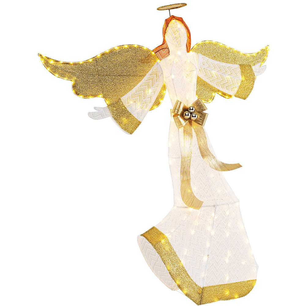 Costway 180 LED Halo Bow Lighted Angel Christmas Decoration 5.2ft Image 2