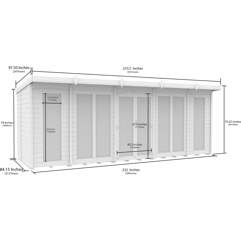 DIY Sheds 20 x 7ft Tongue and Groove Timber Pent Summerhouse Image 7