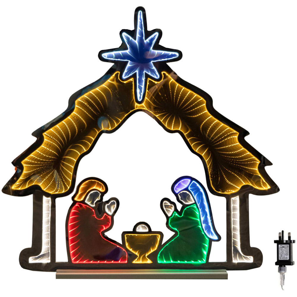 Samuel Alexander Multicolour LED Light Up Nativity Scene Infinity Christmas Decoration 65cm Image 2