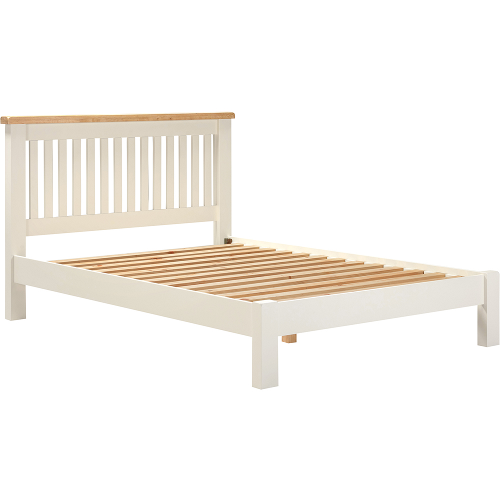 Seconique Windsor Double Ivory and Oak Low End Bed Frame Image 2
