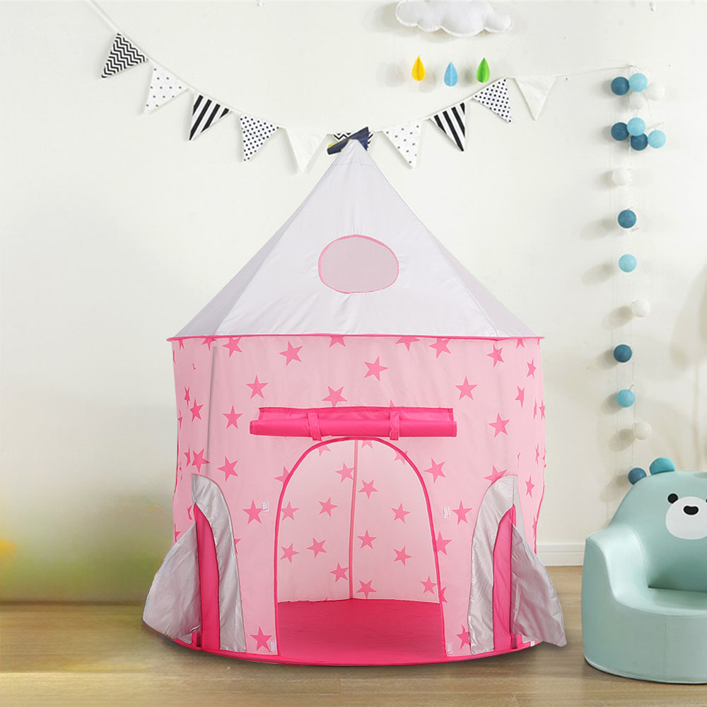 Living and Home 3-in-1 Kids Pop-up Play Tent Set Pink Image 2