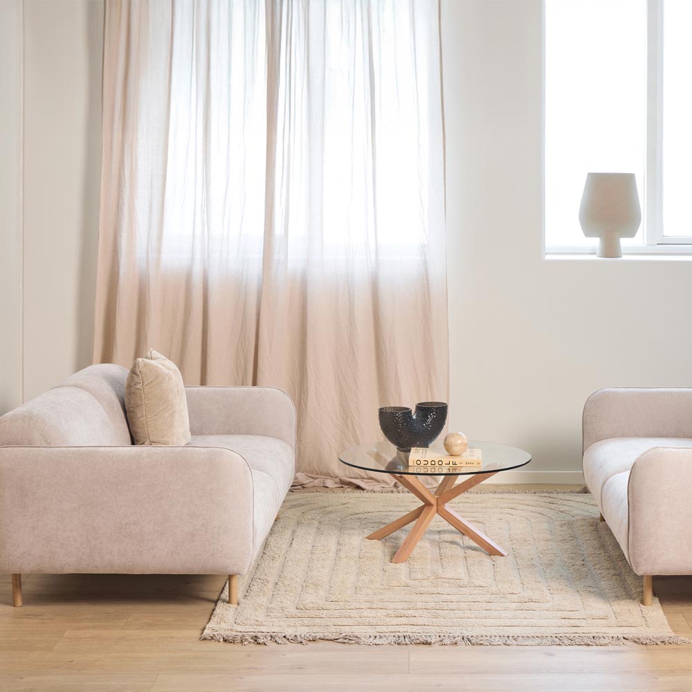 Florence Westham 4 Seater Fay Beige Fabric Sofa Image 8