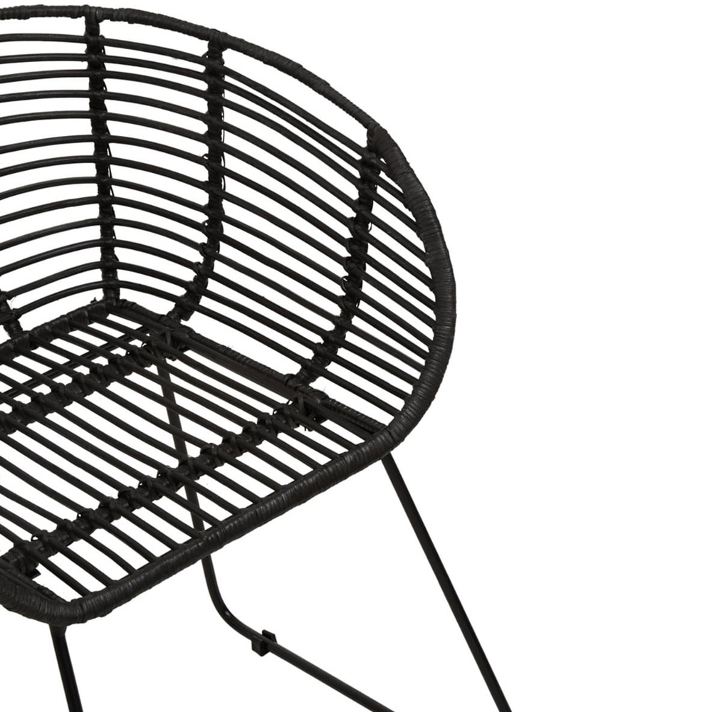 Interiors by Premier Lagom Black Rattan Round Chair Image 6