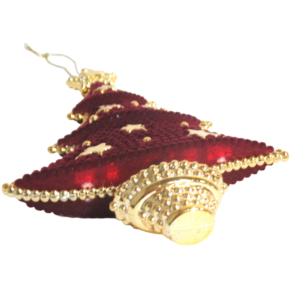 Burgundy and Gold Hanging Tree Decoration Image 5