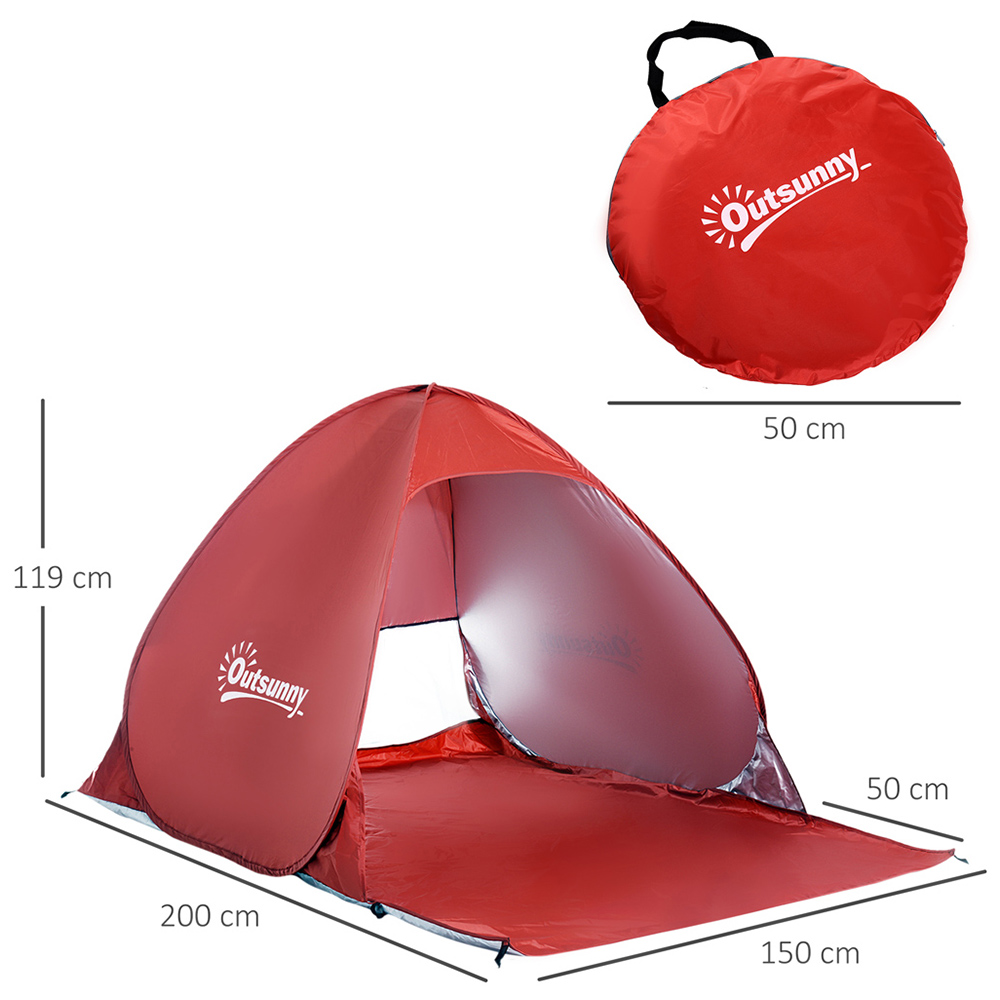 Outsunny Pop Up Portable Tent Red Image 6