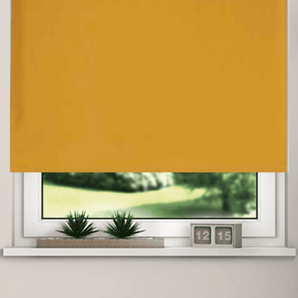 New EdgeBlinds Thermal Blackout Roller Blinds Ochre 100cm Image 3