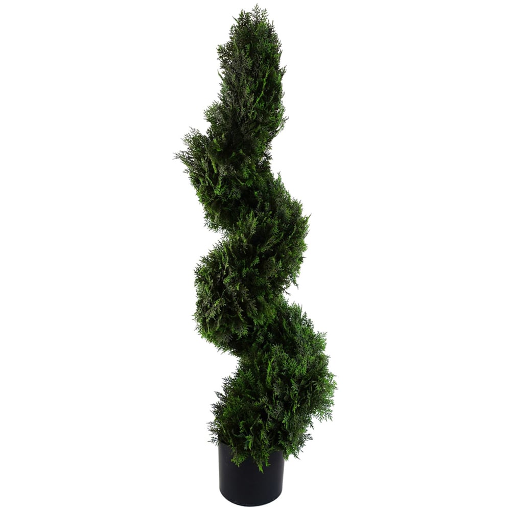 Leaf Artificial Cedar Spiral Topiary Tree 120cm Image 1