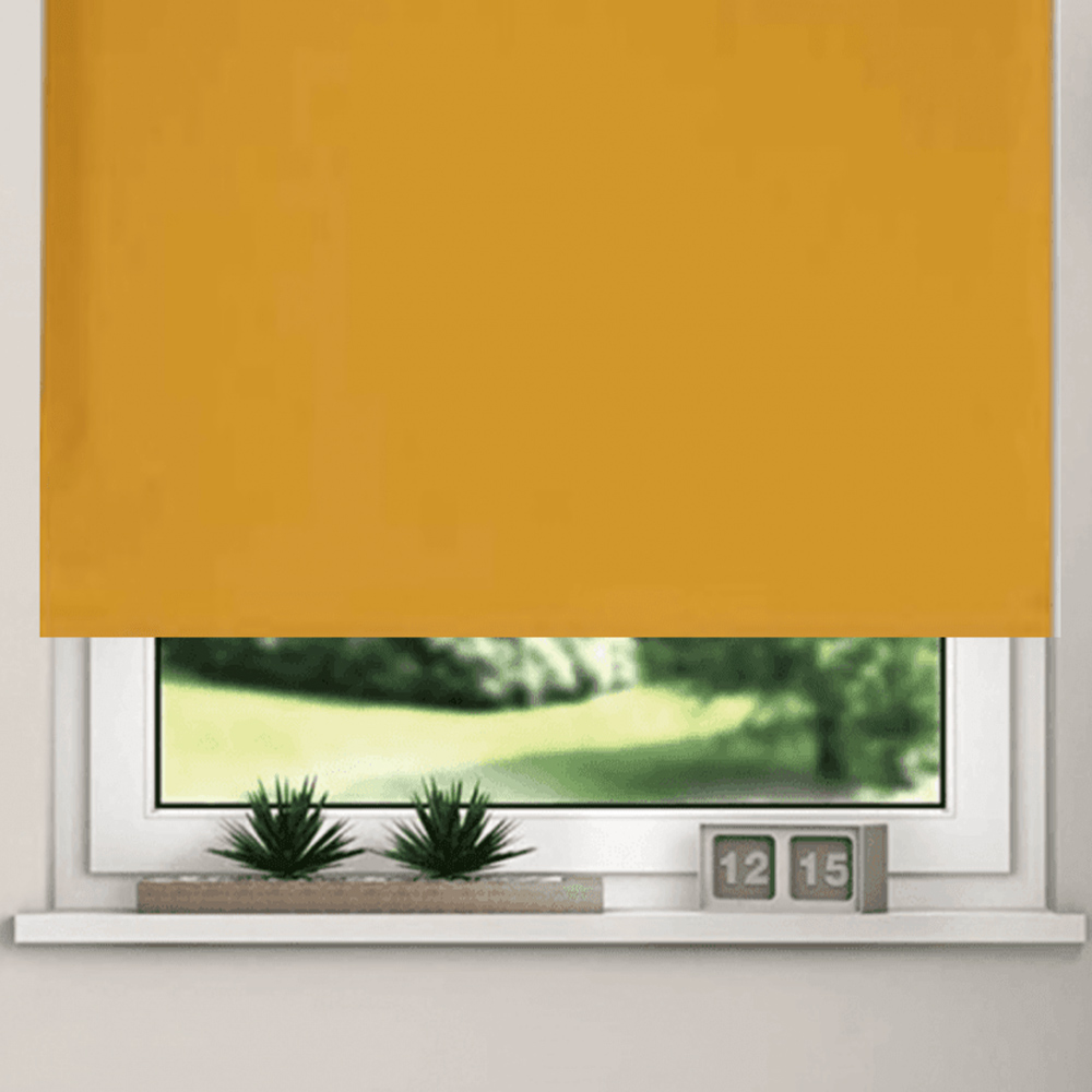 New EdgeBlinds Thermal Blackout Roller Blinds Ochre 180cm Image 3