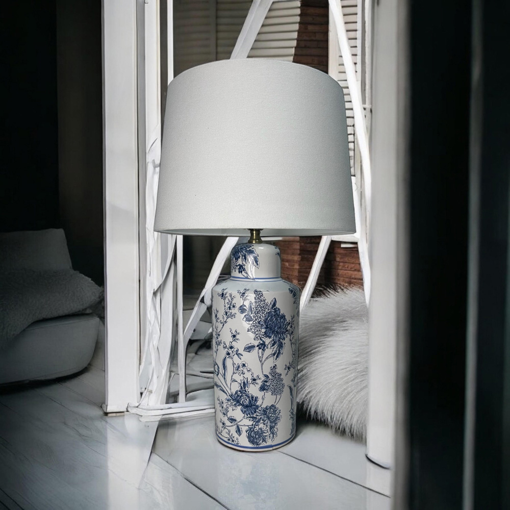 Acacia Home Ceramic Table Lamp with Shade 49cm | Homebase