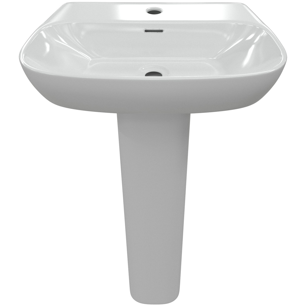 Bathstore Blanca Single Tap Hole White Vitreous China Semi Pedestal Basin 600 x 400mm Image 4