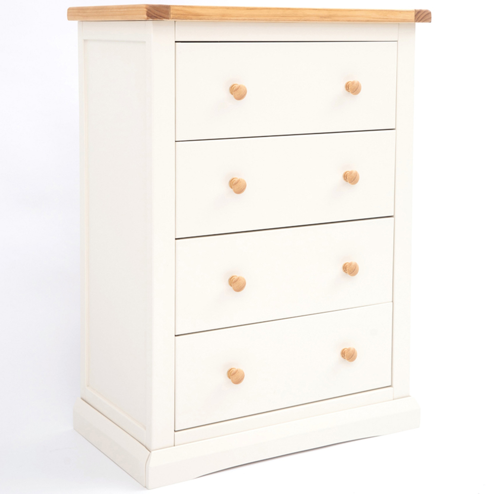 Cabinet Bits Castelli 4 Drawer Off White Wood Knob Chest of Drawers Image 3