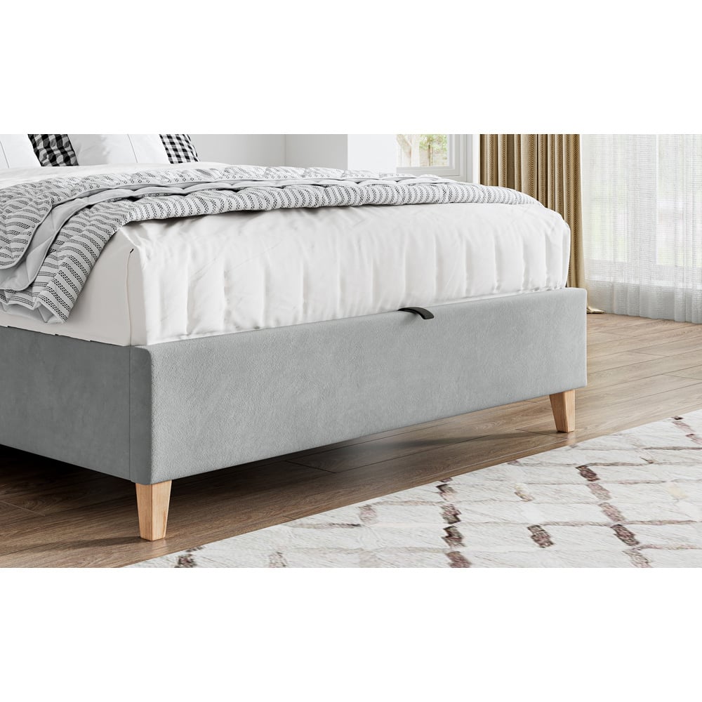 Bedmaster Rhodes King Size Grey Velvet Ottoman Bed Image 5