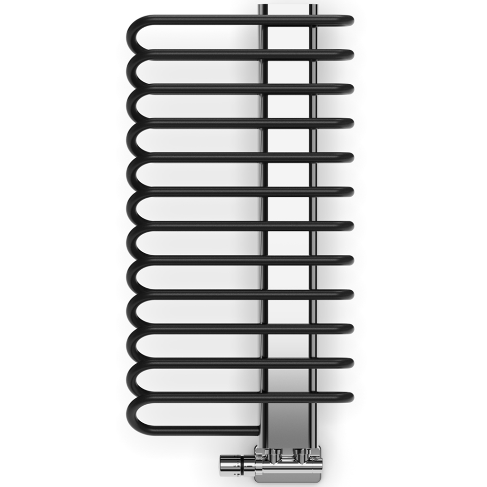 Terma Michelle 1245BTU Metallic Black and Chrome Heated Towel Rail 780 x 400mm Image 4
