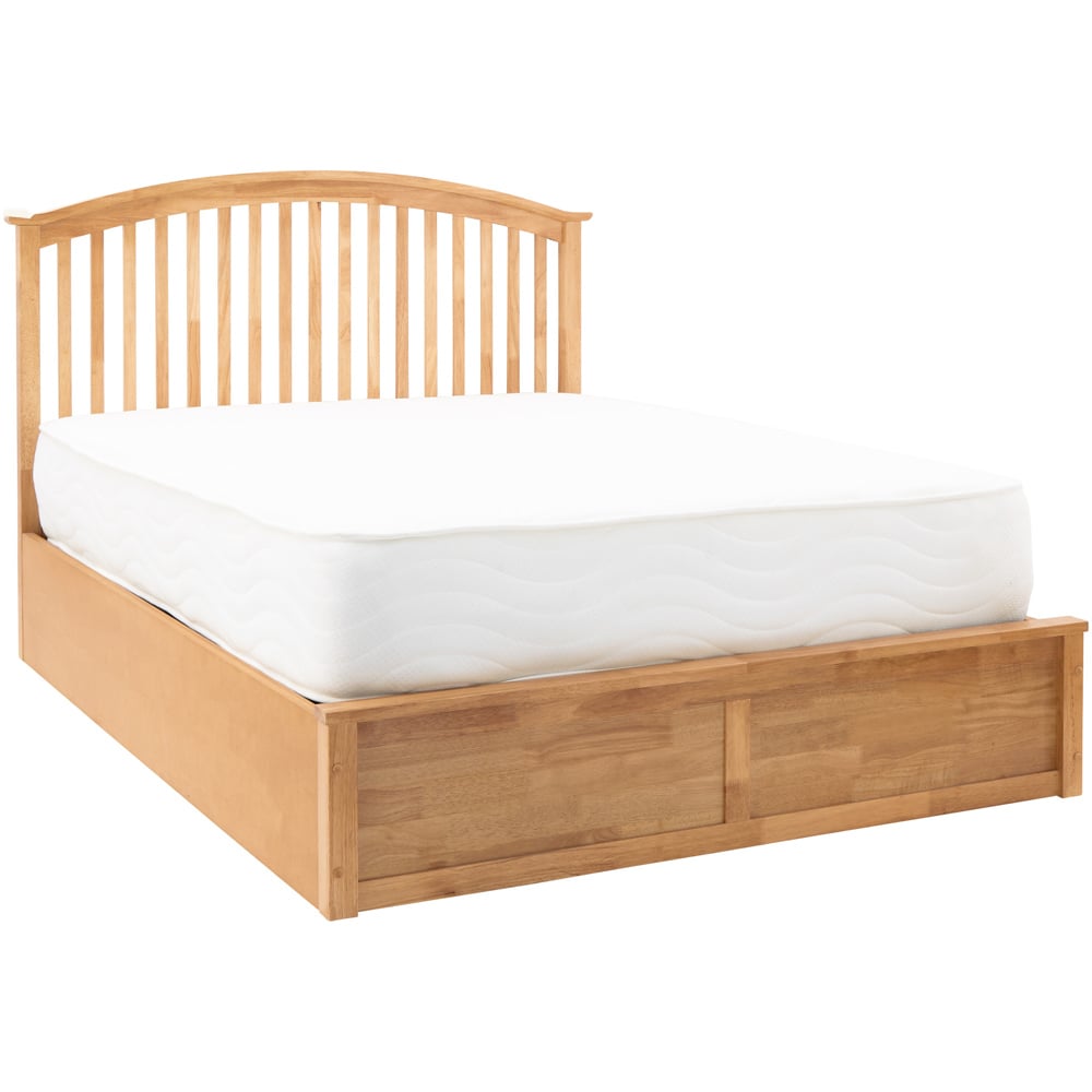 GFW Madrid Double Oak Wood Ottoman Bed Image 2