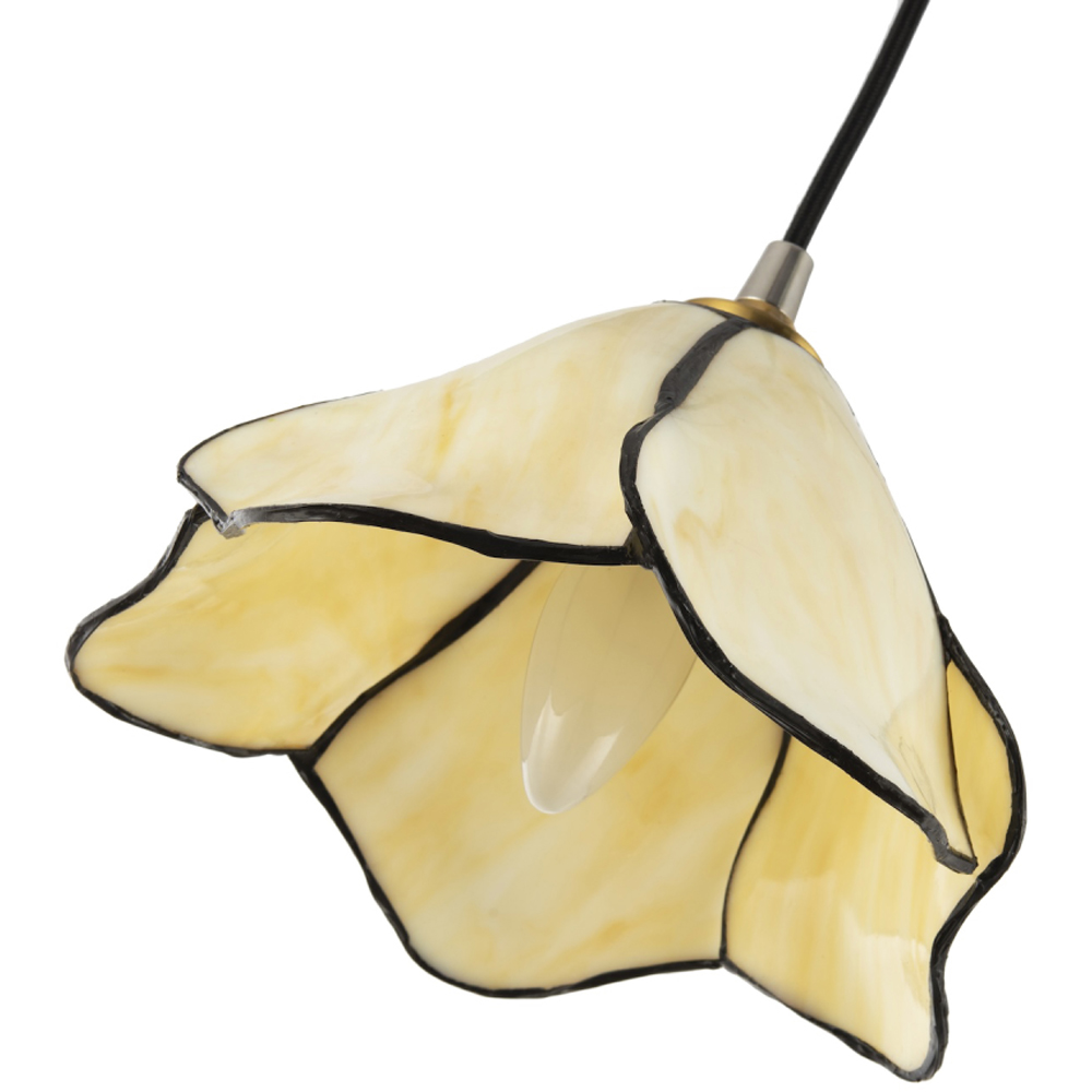 Happy Homewares Amber Cream Glass Floral Petal Pendant Lighting Shade Image 5