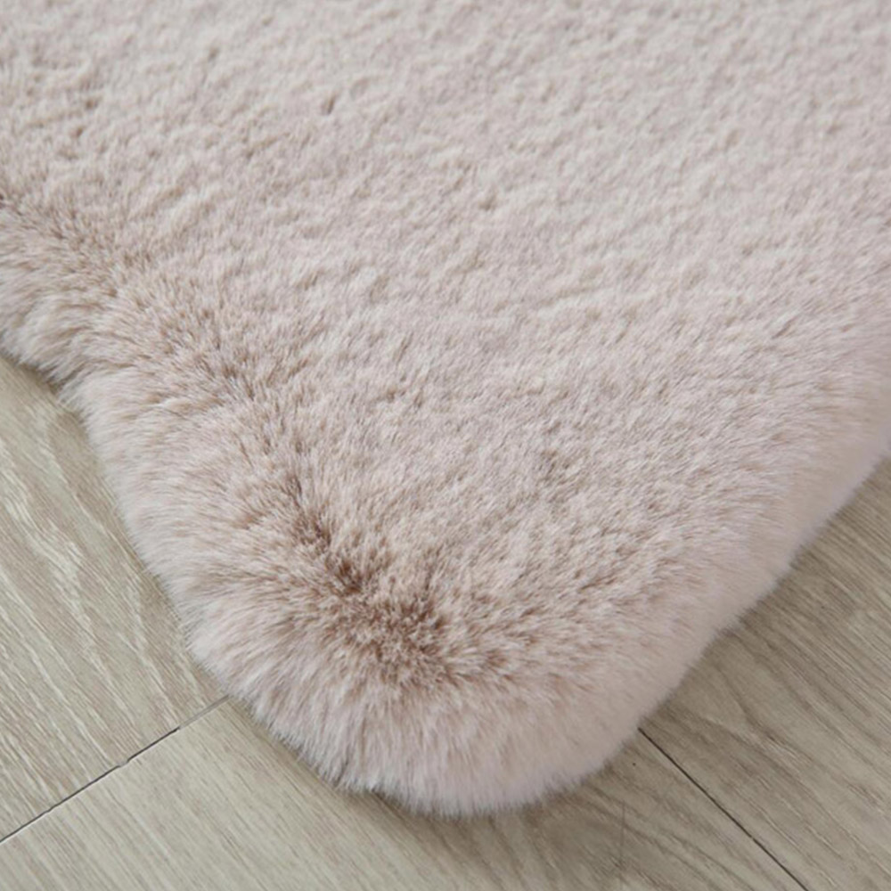 Biscuit Faux Rabbit Fur Pelt Rug 60cm Image 3