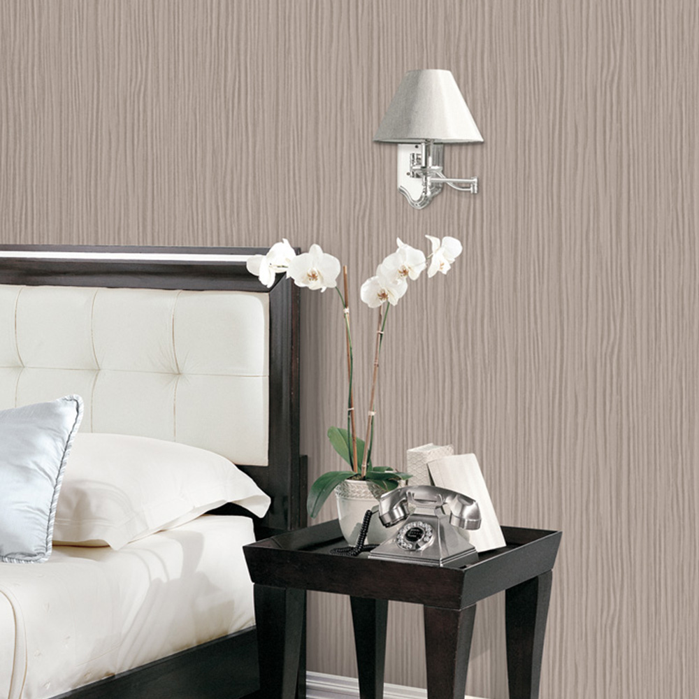 Galerie Natural FX Stripe Brown Wallpaper Image 2