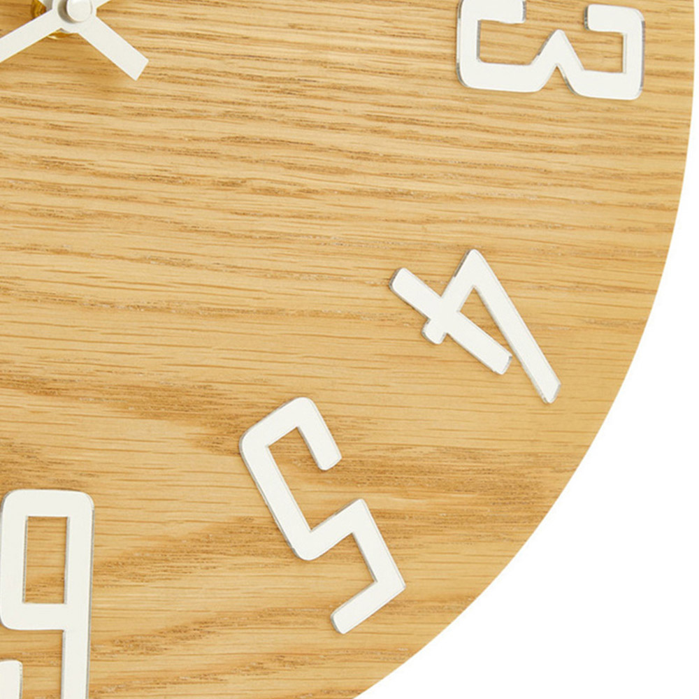 Premier Housewares Vitus Natural Finish Round Wall Clock 40cm Image 4