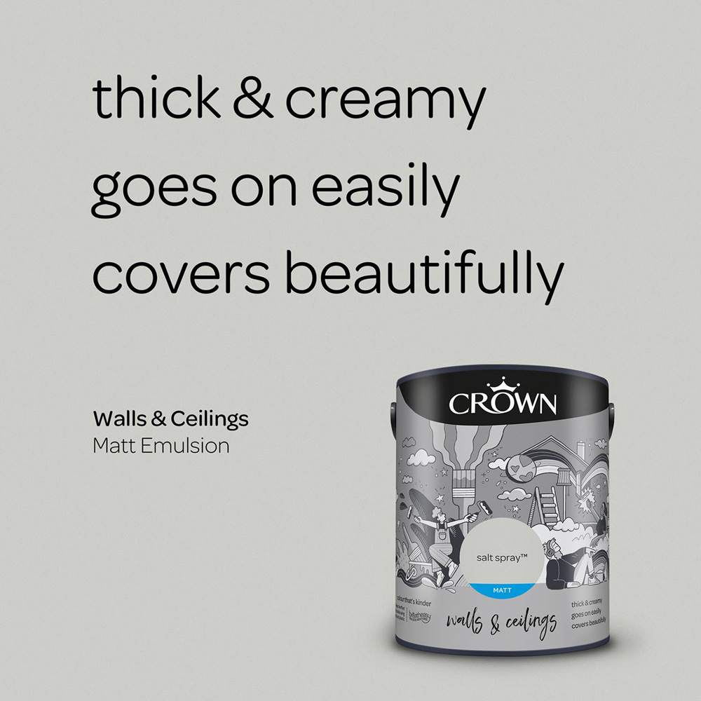 Crown Matt Emulsion Paint 5L - Salt Spray Image 9