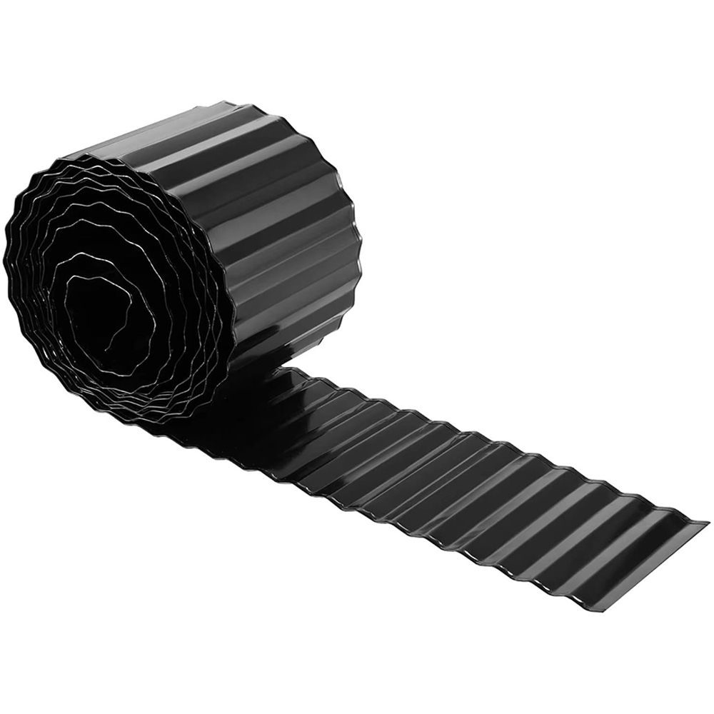 Living and Home Black Corrugated Metal Garden Edging 12m Image 3