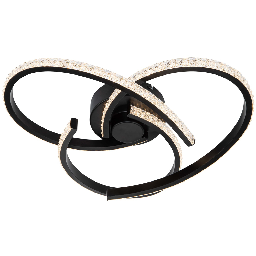 Cosylyte Moora 3 Light Matt Black Curved Beaded LED Ceiling Light Image 3