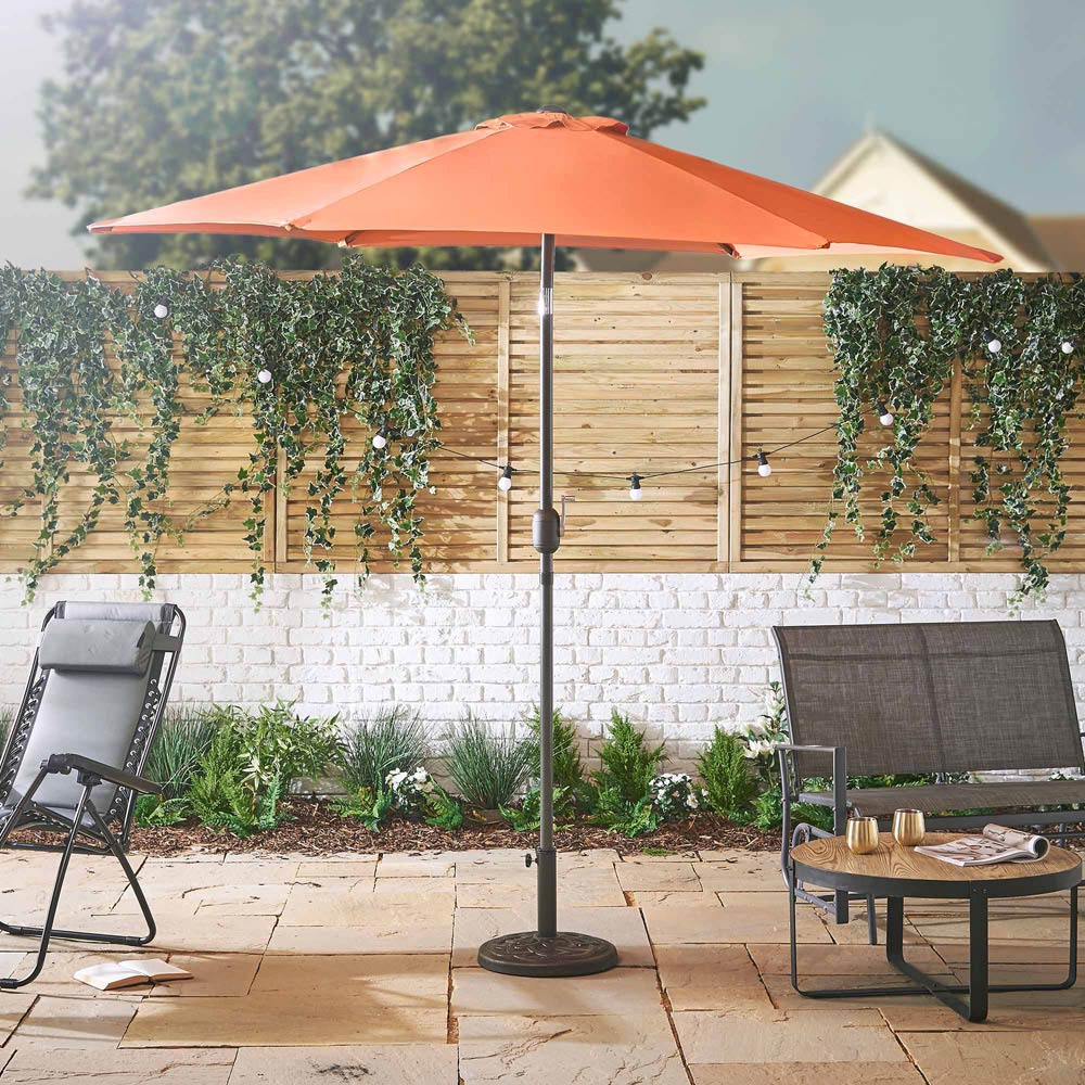 VonHaus Burnt Orange Steel Parasol 2.7m Image 2