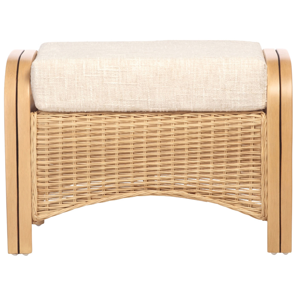 Desser Furniture Centurion Natural Rattan and Cotton Cream Footstool Image 3