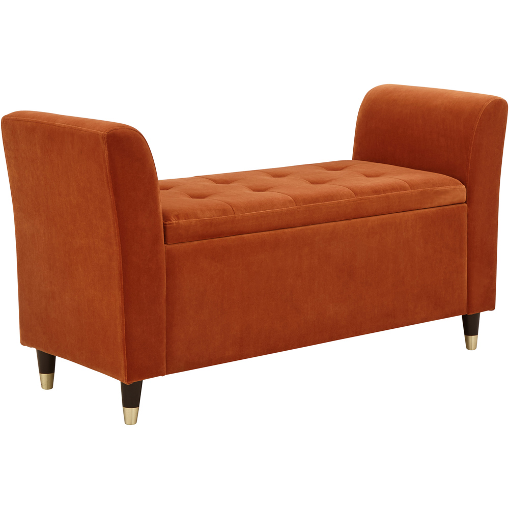 GFW Genoa Russet Brown Upholstered Window Seat With Storage Image 3