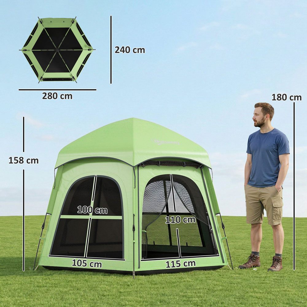 Outsunny 3-4 Person Waterproof Pop-Up Tent Green Image 9