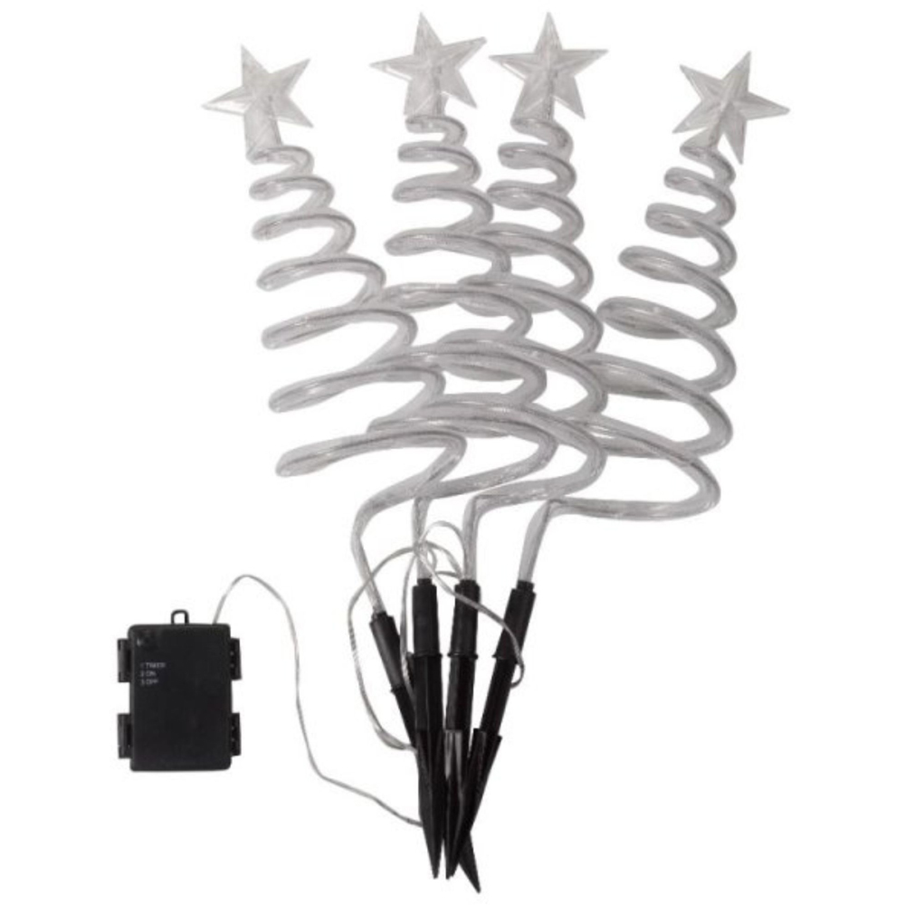 Samuel Alexander 4 Piece Multicolour LED Spiral Tree Christmas Path Light Set Image 2