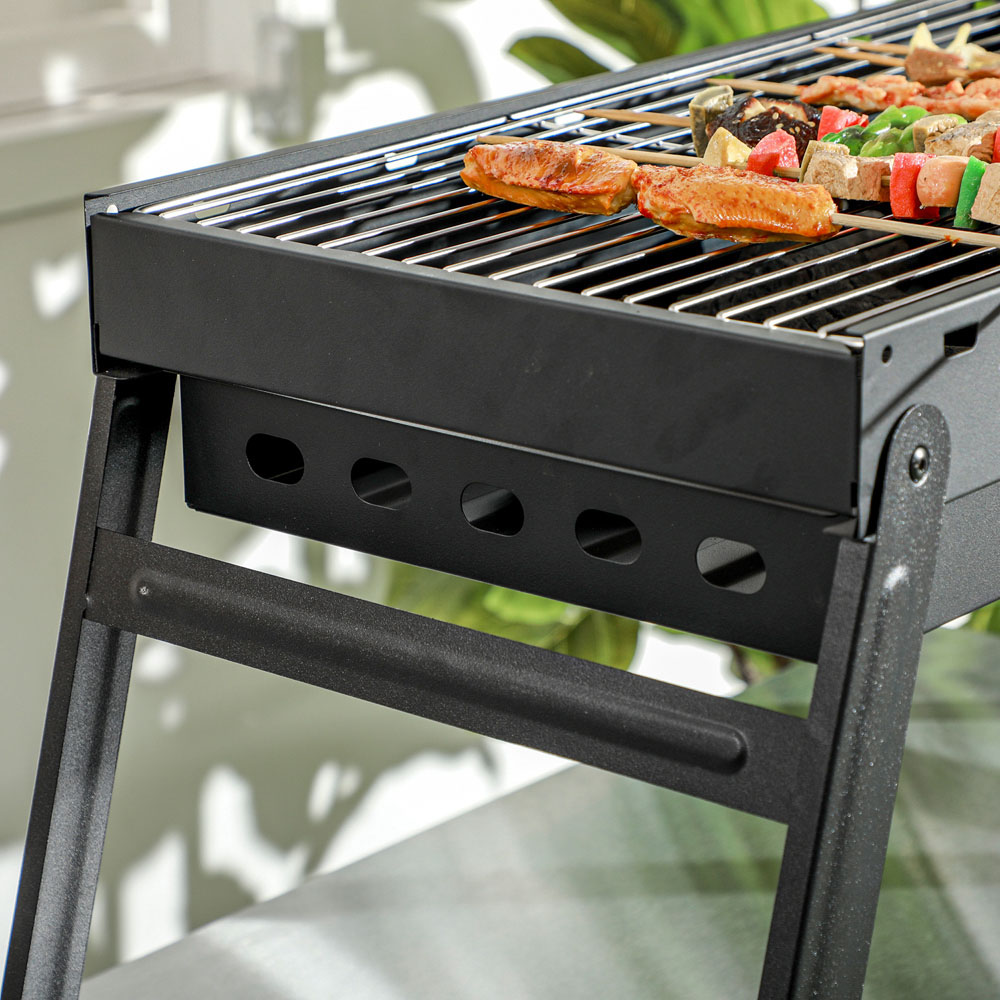 Outsunny Black Portable Charcoal Grill with Pull Out Charcoal Basin Image 8
