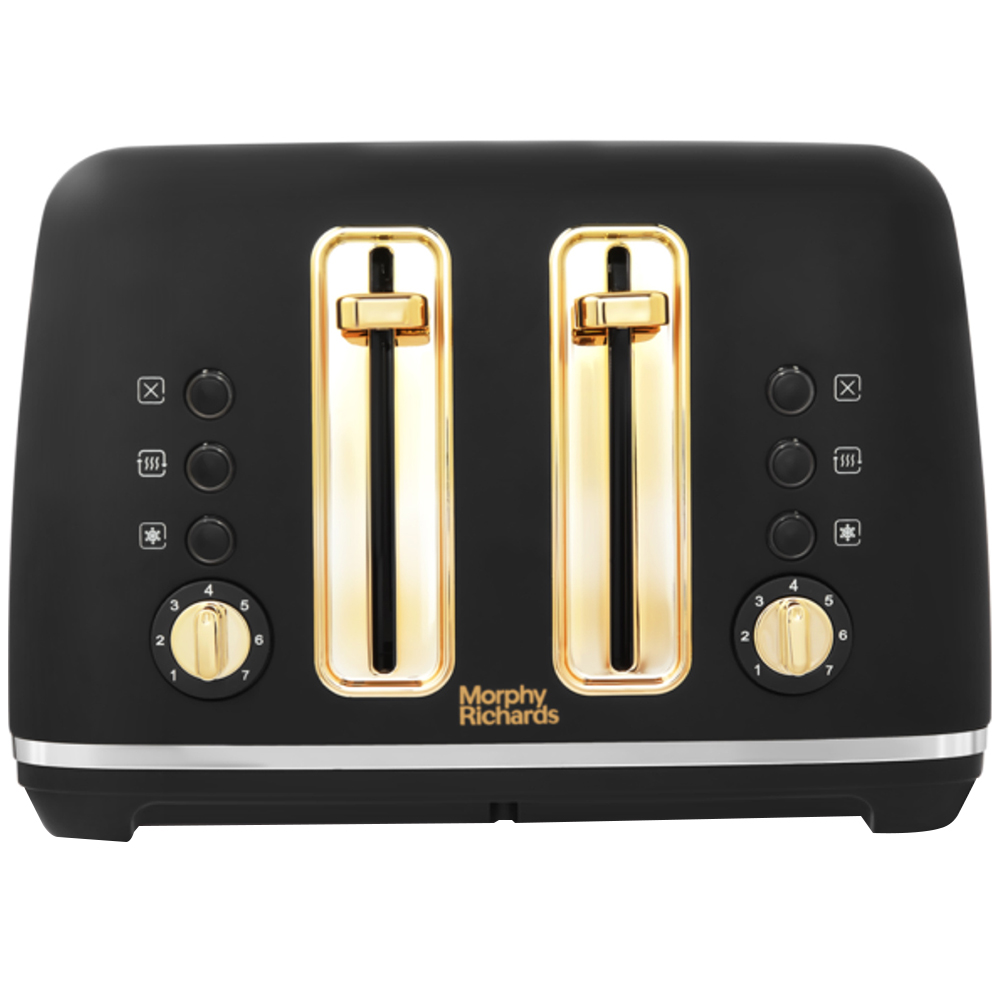 Morphy Richards Accents Gold 4 Black Slice Toaster Image 1