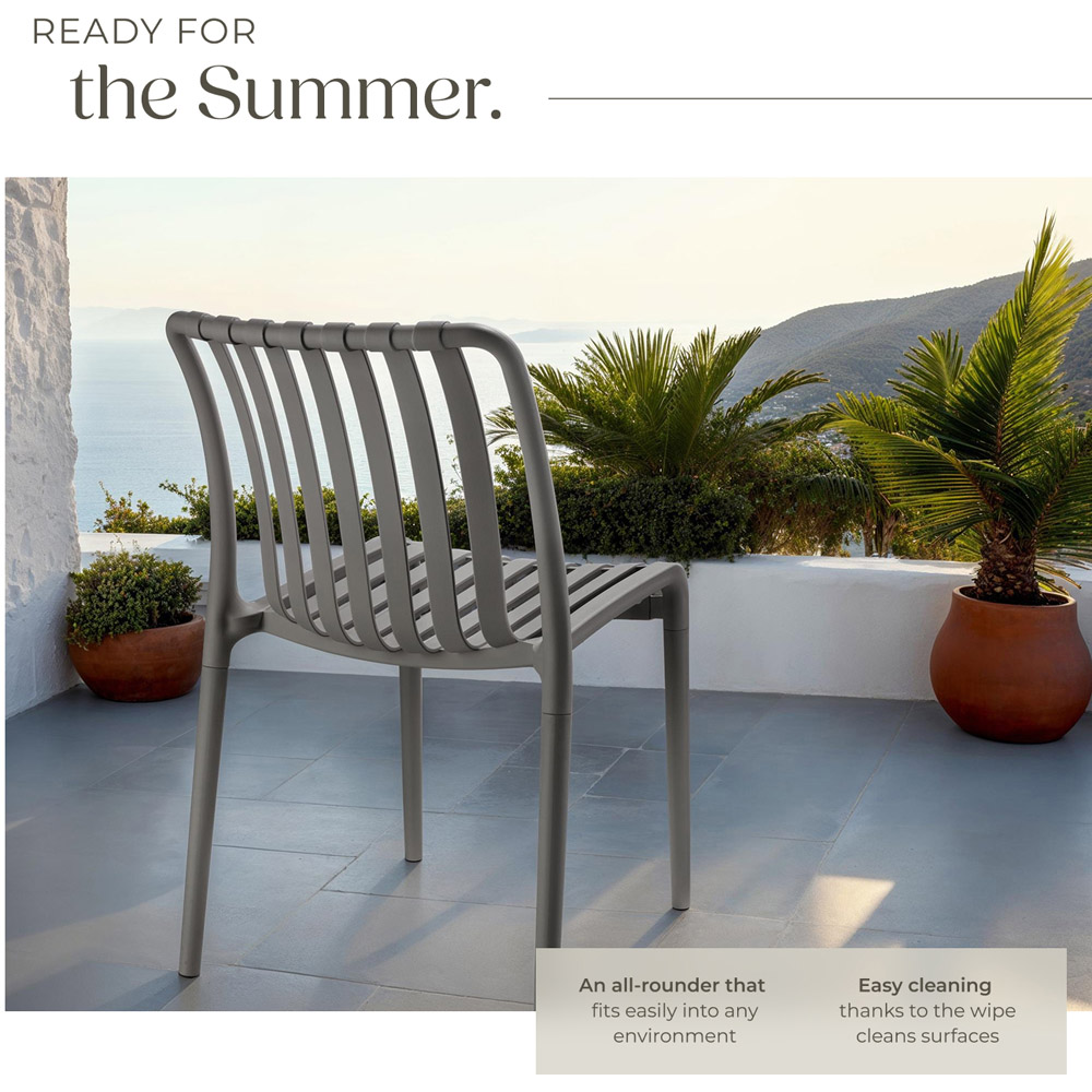 tectake Alcudia Set of 4 Anthracite Stackable Garden Chair Image 4