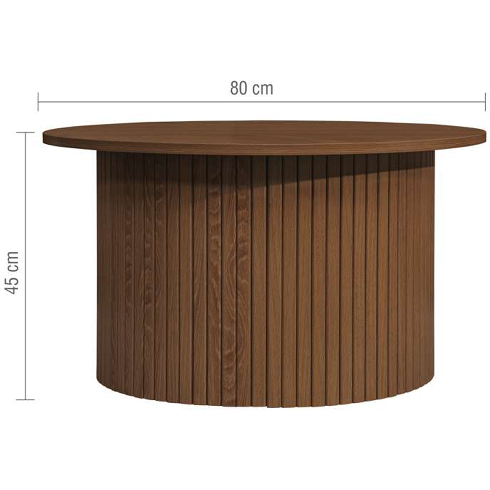 Birlea Axel Walnut Round Fluted Coffee Table Image 8
